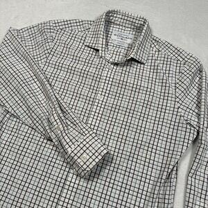 Mizzen Main Leeward‎ Shirt Men Medium Trim Fit Check Pattern Button Down Stretch